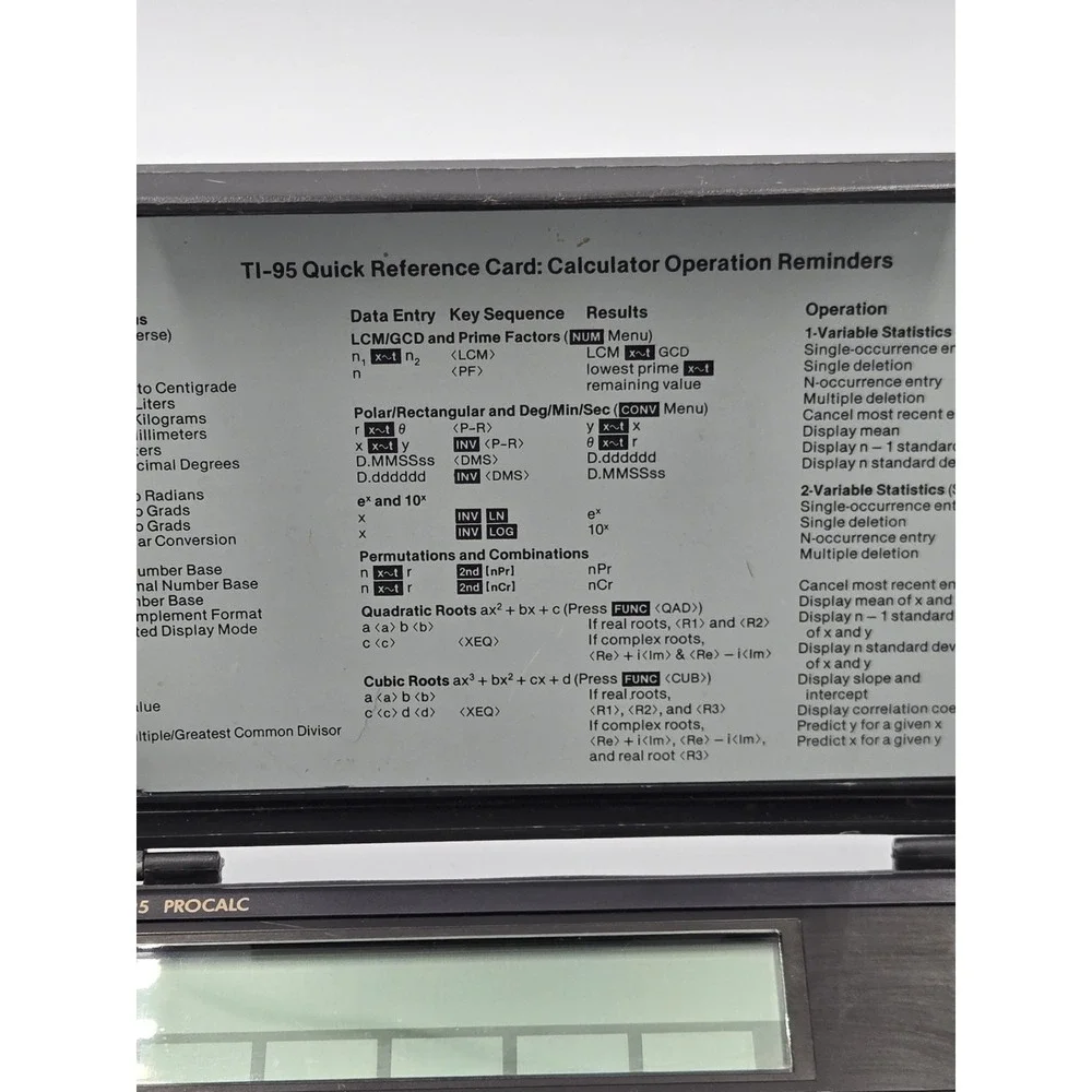 ProCalc Ti-95 Procalc Texas Instruments Calculator In Case With Reference Guide